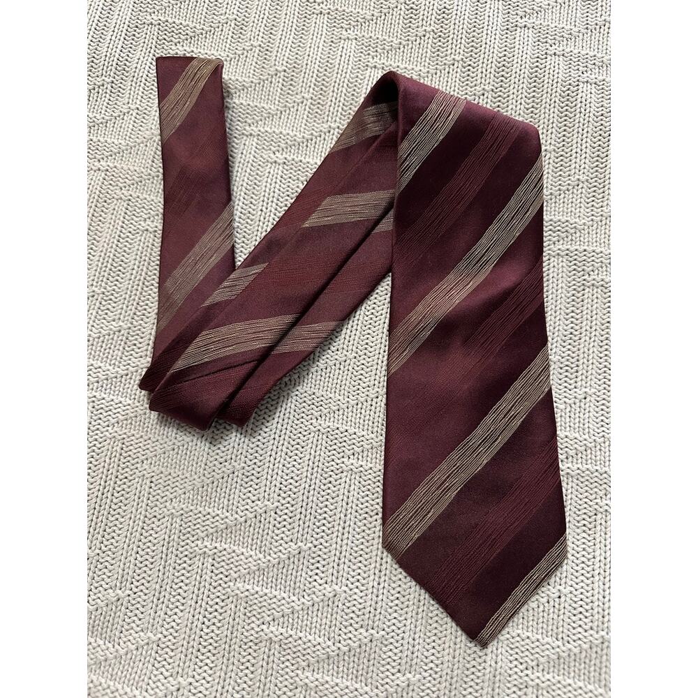 Calvin Klein maroon striped silk tie